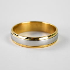 18K Yellow Gold & Platinum Two-Tone Wedding Band 7.7g