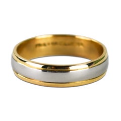 Anneau de mariage bicolore en or jaune 18K et platine 7.7g