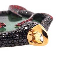 18K Yellow Gold Poison Ivy Pendant with Emeralds, Sapphires and Diamonds