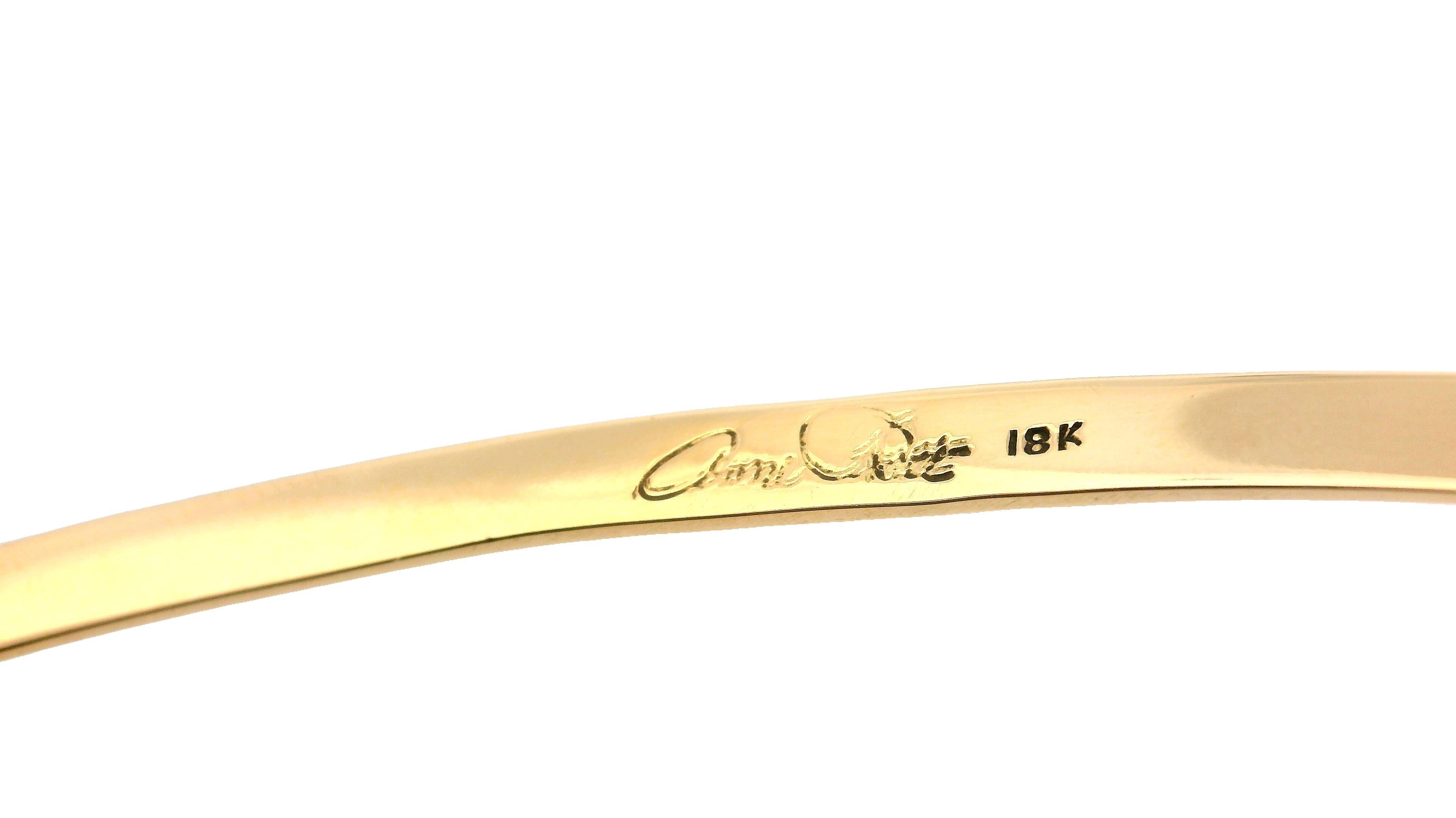 Collana con collare a torciglione aperto graduato in oro giallo 18k lucido con cappio girevole In condizioni ottime in vendita a Montclair, NJ