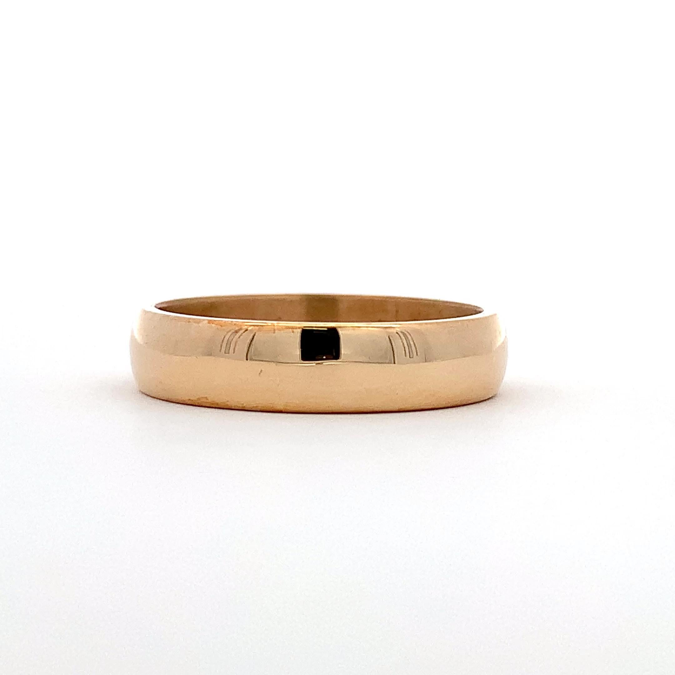 18k Gelbgold poliert Ehering Band 5mm für Damen oder Herren im Angebot