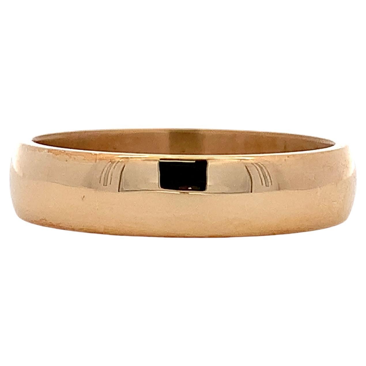 Fede nuziale lucida in oro giallo 18k 5 mm