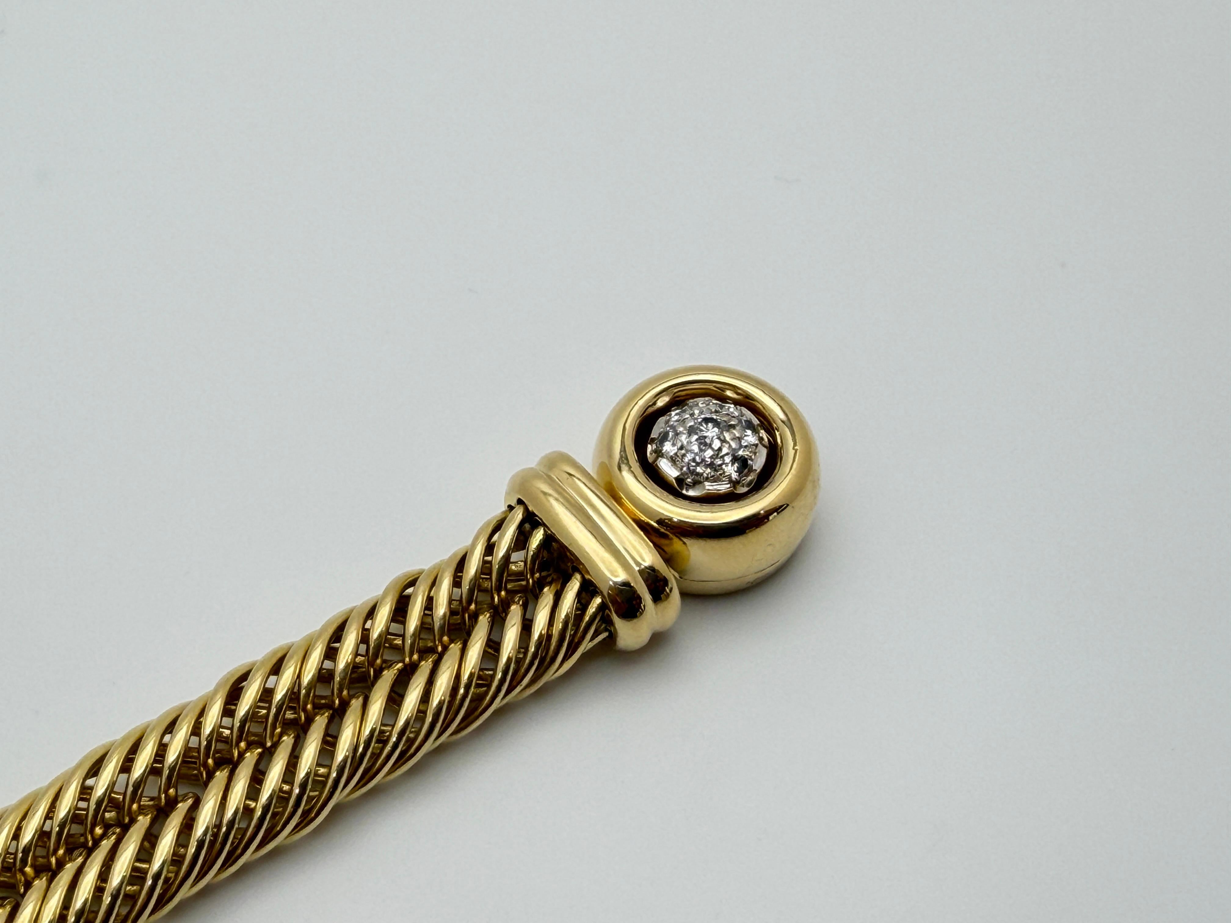 Bracelet à maillons tressés en or jaune 18K avec fermoir à diamants Pomellato Unisexe en vente