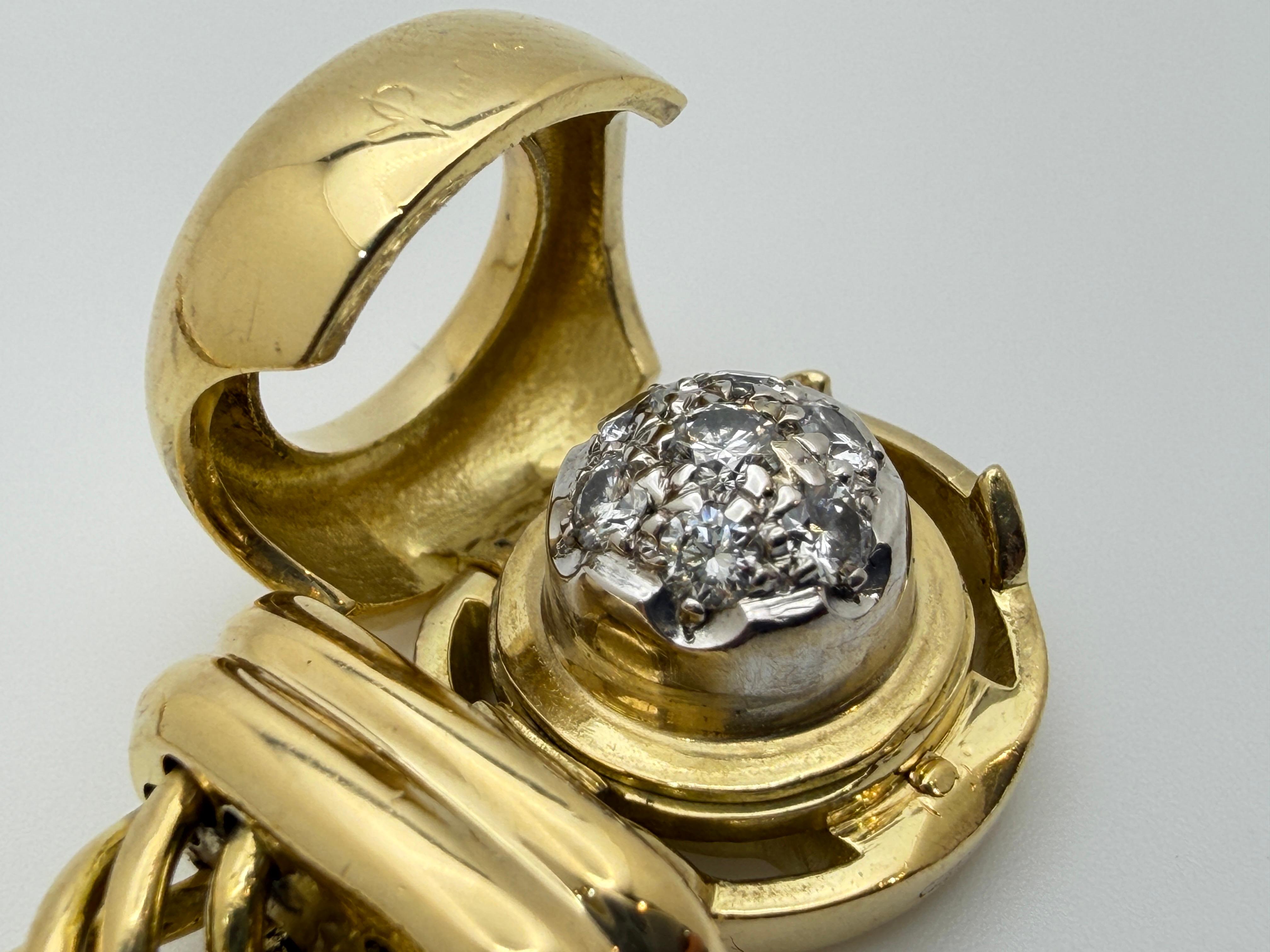 Bracelet à maillons tressés en or jaune 18K avec fermoir à diamants Pomellato en vente 4