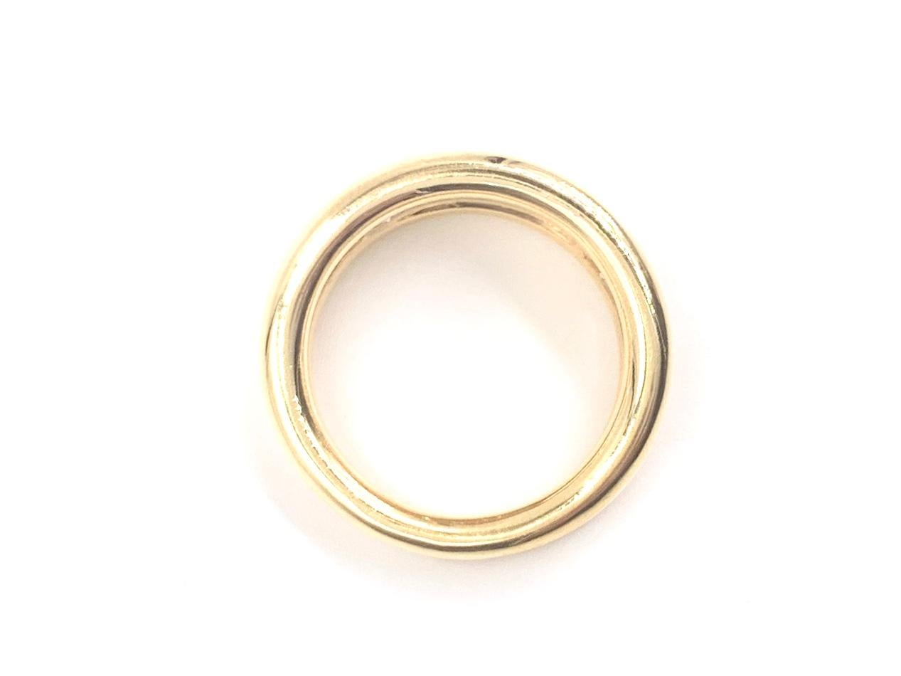 18 Karat Yellow Gold Princess Cut Diamond Double-Row Ring For Sale 5