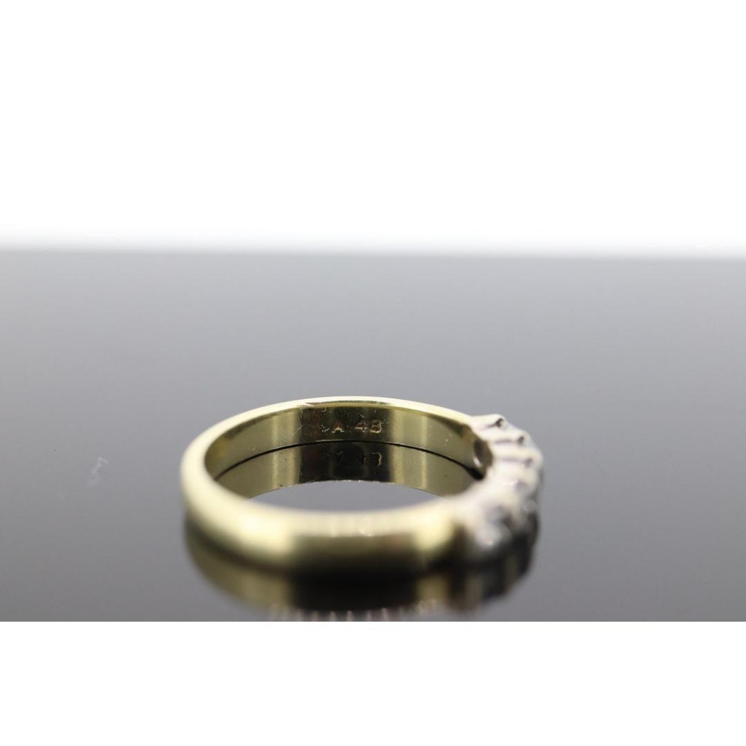 18K Yellow Gold Princess Cut Diamond Engagement Band - 18K Diamond Wedding Band In Good Condition For Sale In Port Charlotte, FL