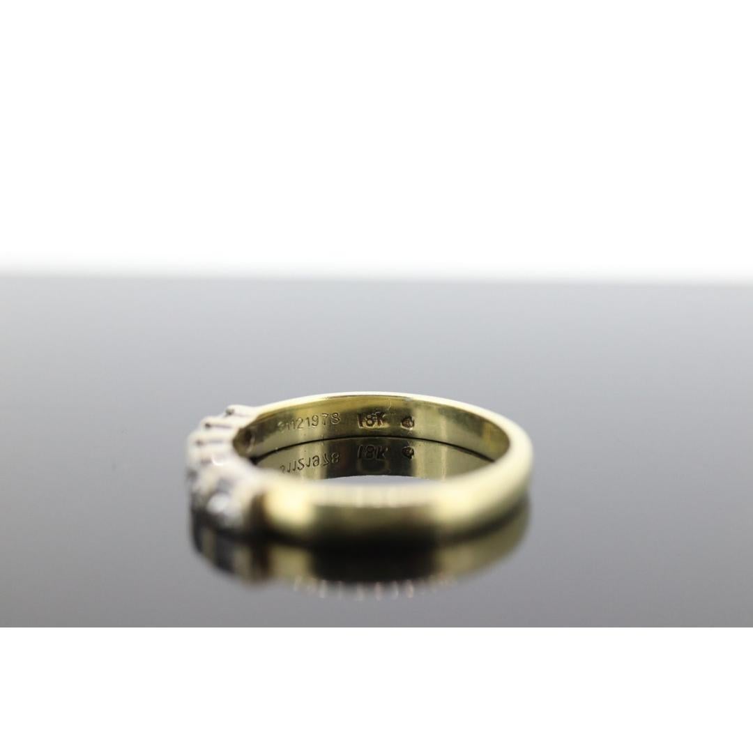 18K Yellow Gold Princess Cut Diamond Engagement Band - 18K Diamond Wedding Band For Sale 3