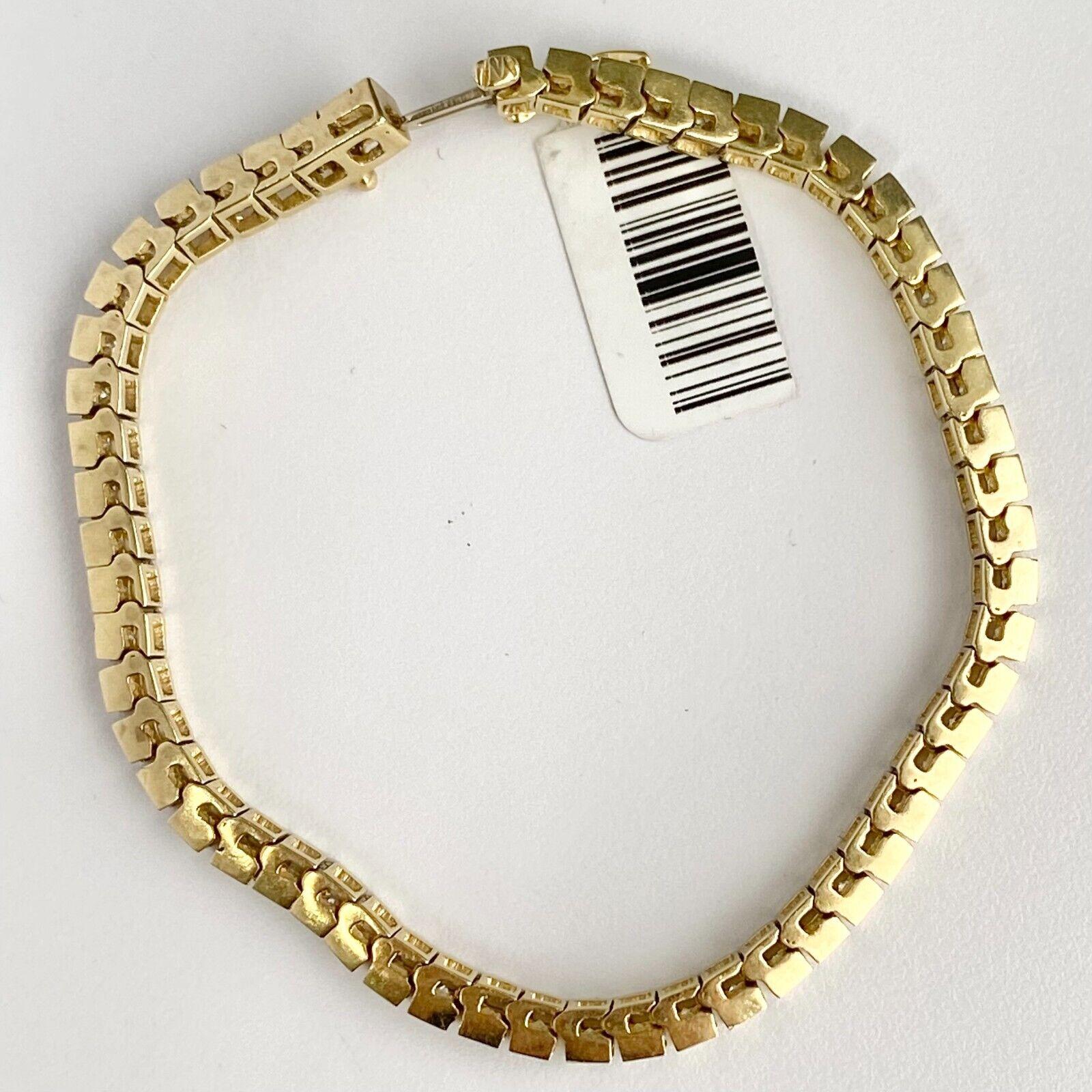 18 Karat Gelbgold Prinzessinnenschliff Diamant-Tennisarmband mit Gewicht von 4,35 Karat (Zeitgenössisch) im Angebot