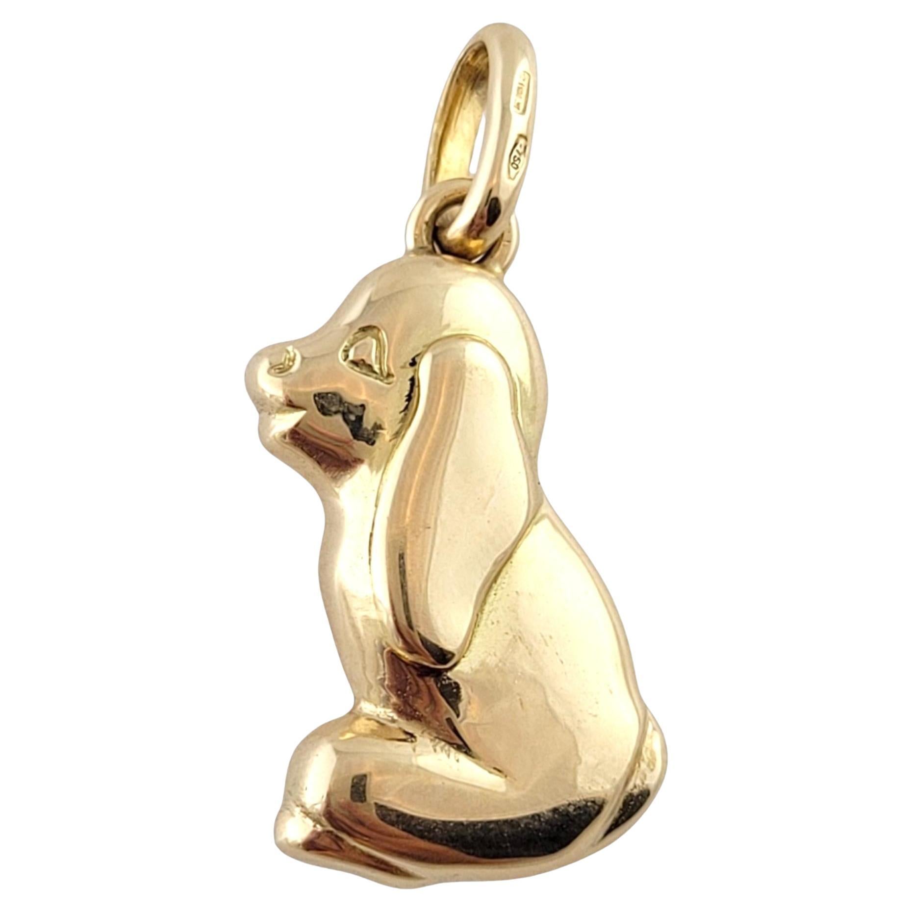 18K Yellow Gold Puppy Dog Pendant/ Charm #18179 For Sale