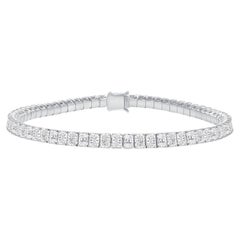 18k Yellow Gold Radiant Diamond Tennis Bracelet, F Color Vs, Natural Earth Mined