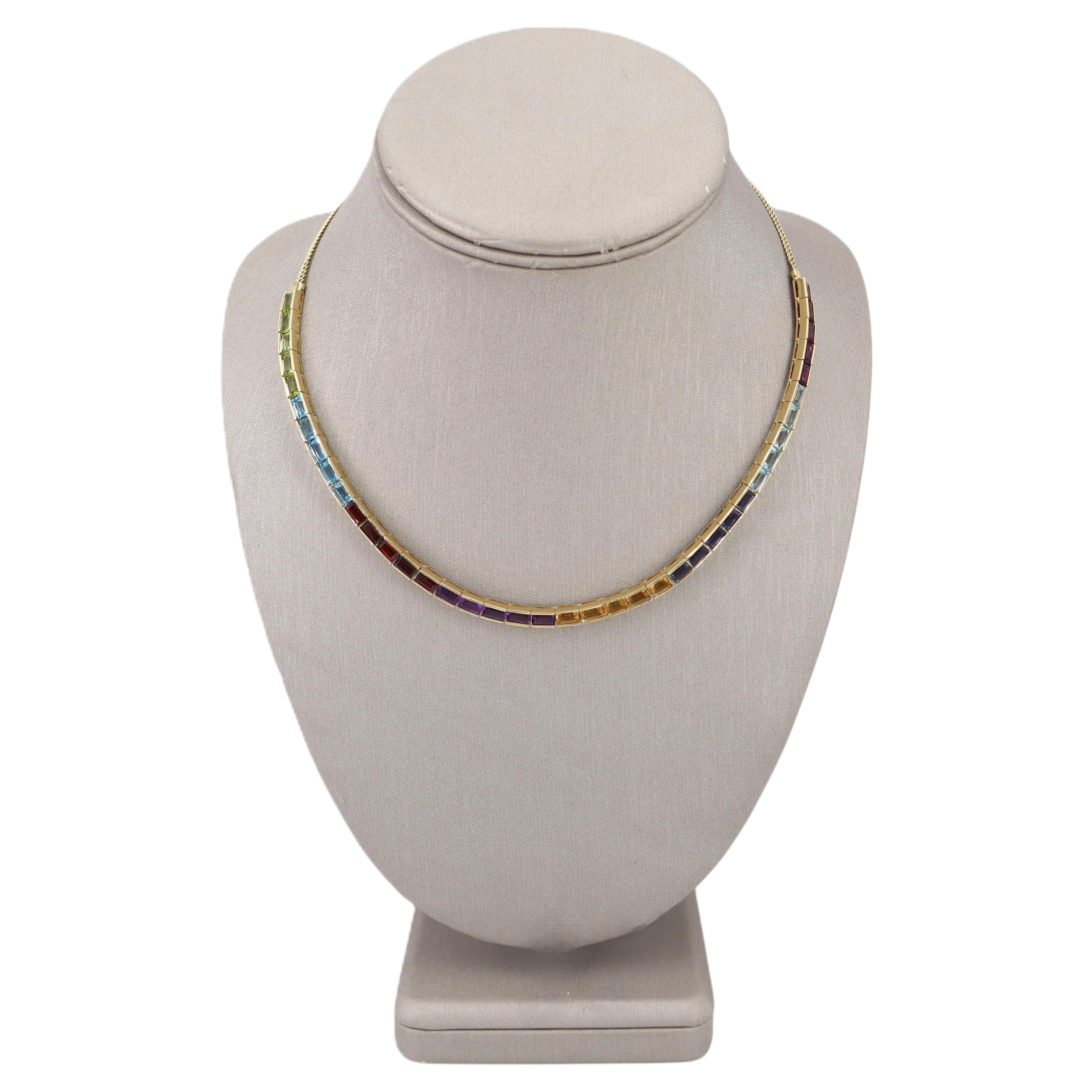 Collar «Rainbow» de oro amarillo de 18 quilates con 16,00 CTW en piedras variadas