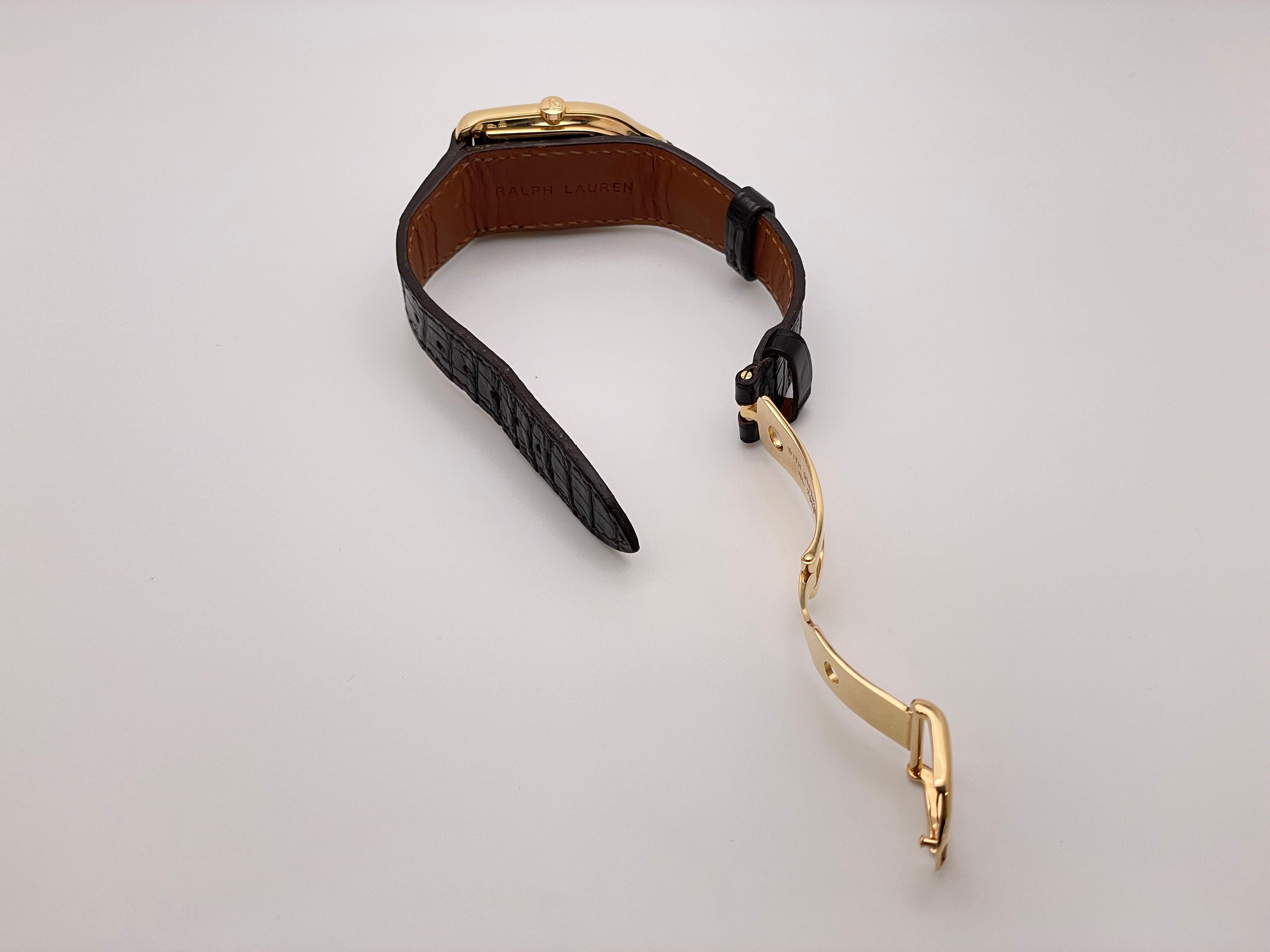 Ralph Lauren Stirrup 18K Yellow Gold Watch For Sale 8