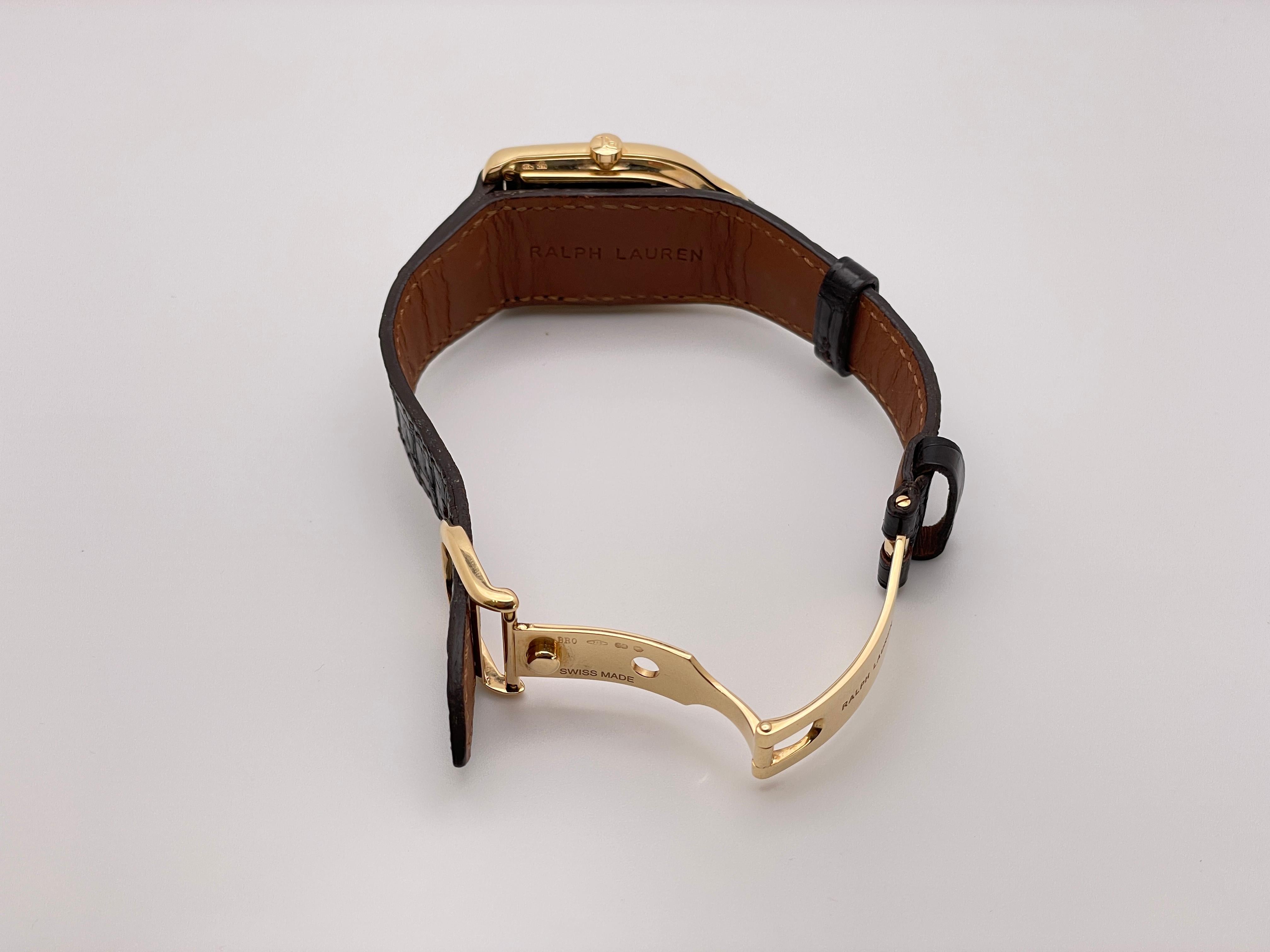 Ralph Lauren Stirrup 18K Yellow Gold Watch For Sale 9