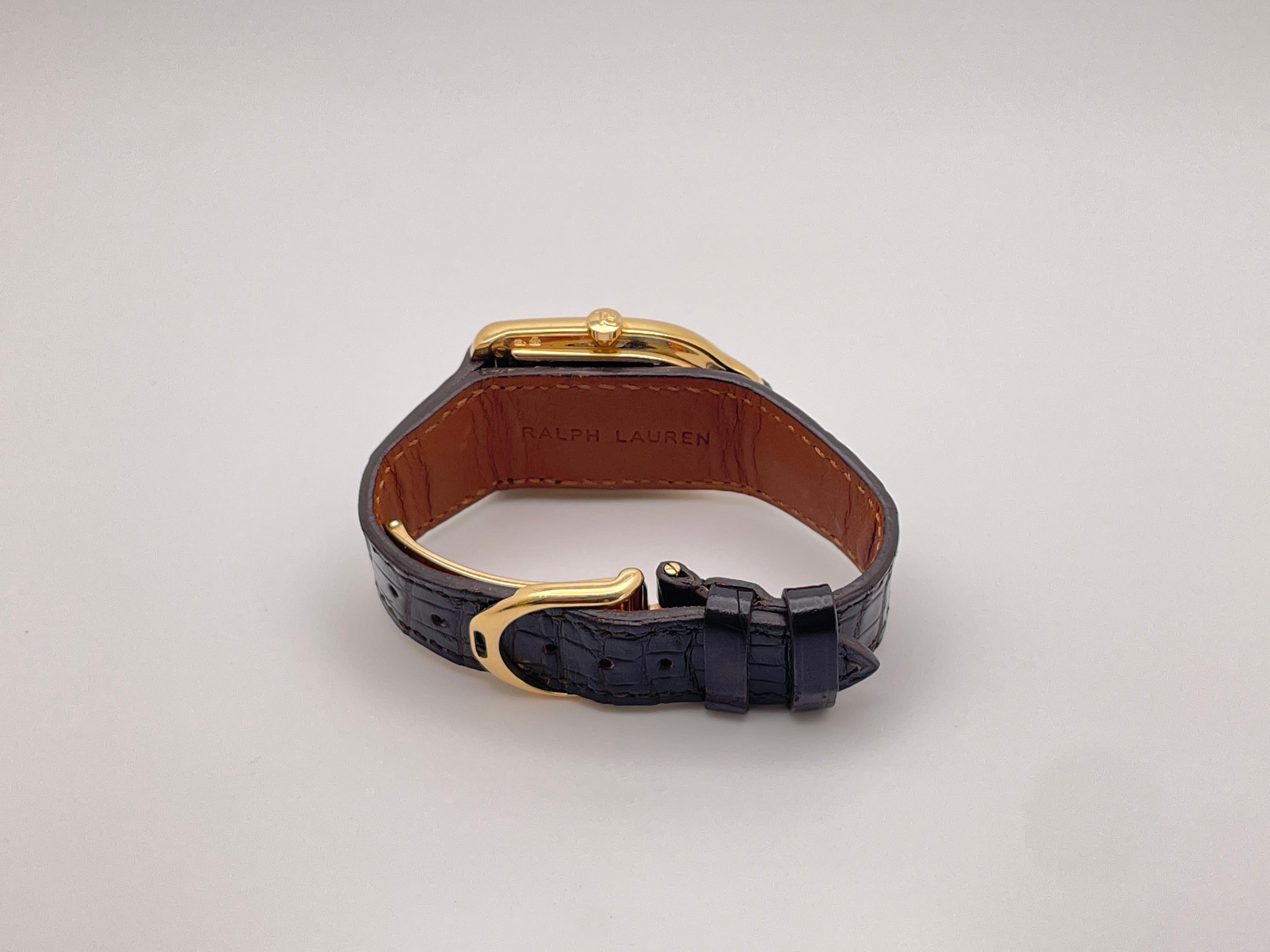 Ralph Lauren Stirrup 18K Yellow Gold Watch For Sale 11