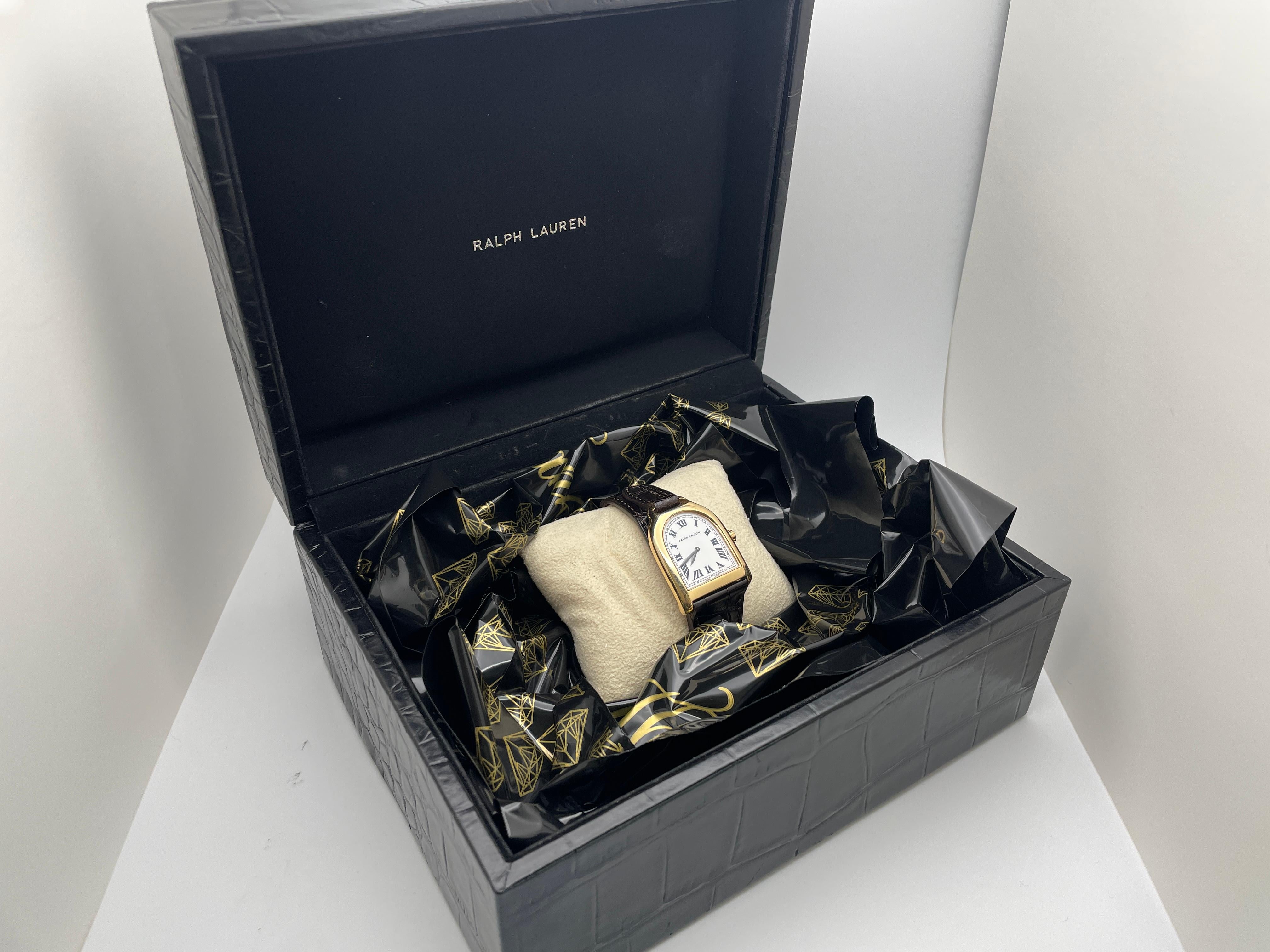 Ralph Lauren Stirrup 18K Yellow Gold Watch For Sale 14