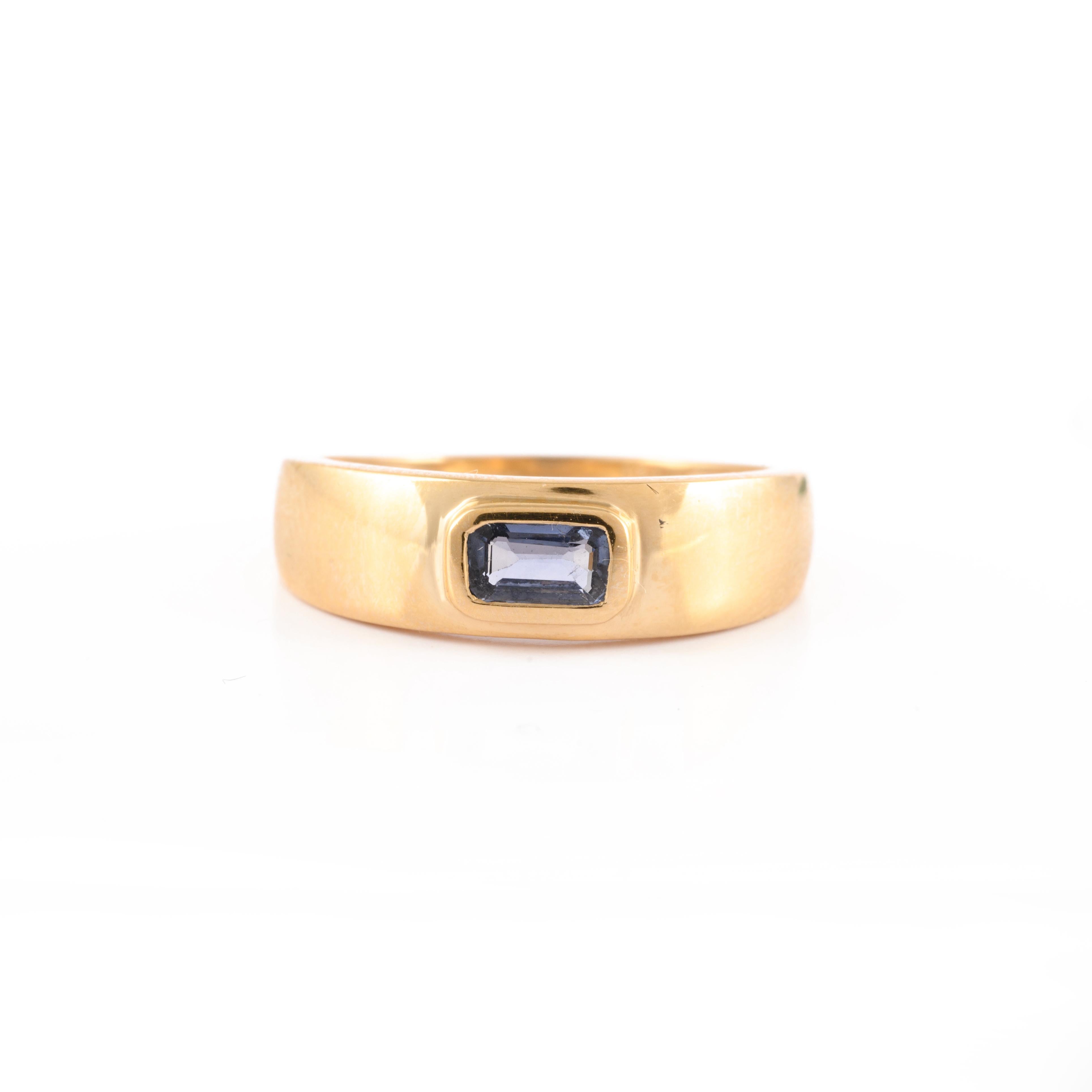 For Sale:  Genuine Tanzanite Ring Gift for Father in 18k Solid Yellow Gold 2