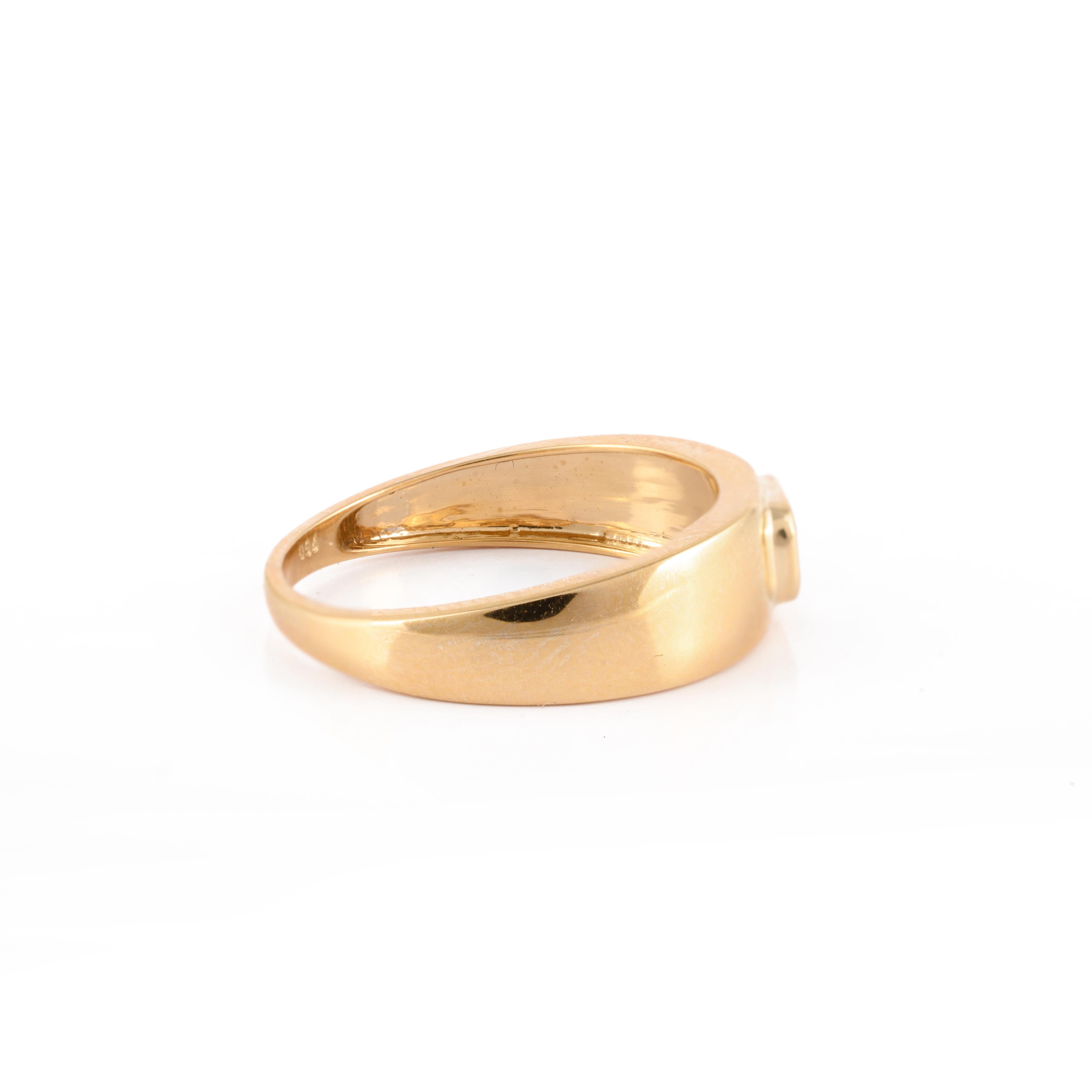 For Sale:  18k Solid Yellow Gold Genuine Tanzanite Gemstone Unisex Ring 4