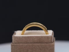 18k Yellow Gold Rectangle Step Cut Diamond Wedding Band