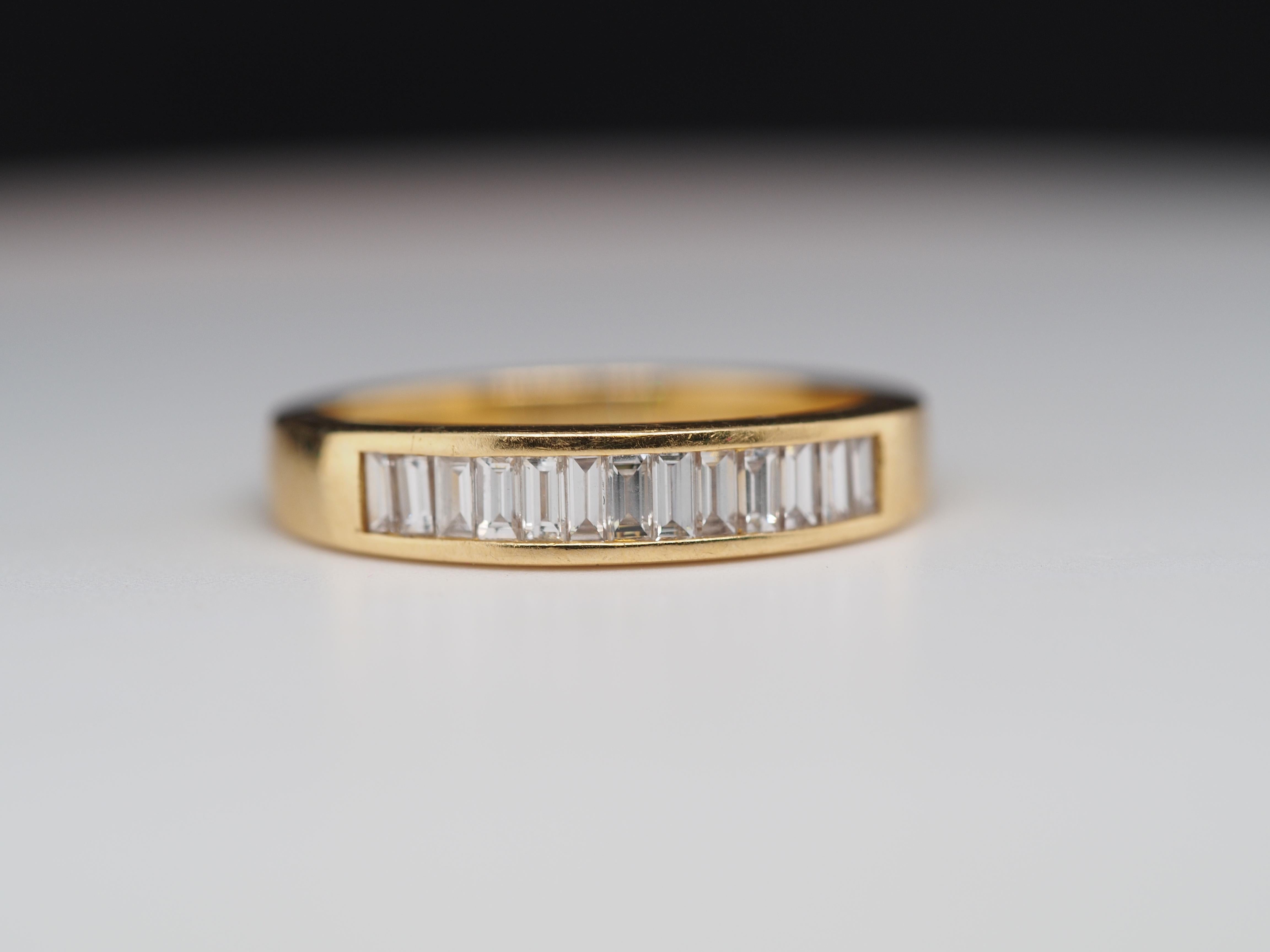 rectangle wedding rings gold