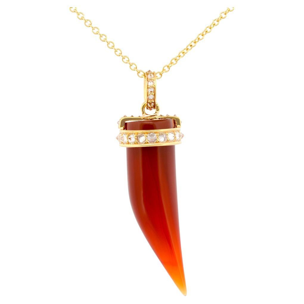 Yellow Gold 18k, 3.50 Carat Red and Diamond Necklace For Sale at