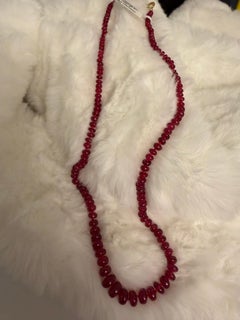 18K Yellow Gold Red Spinel Bead Necklace by Paula Crevoshay