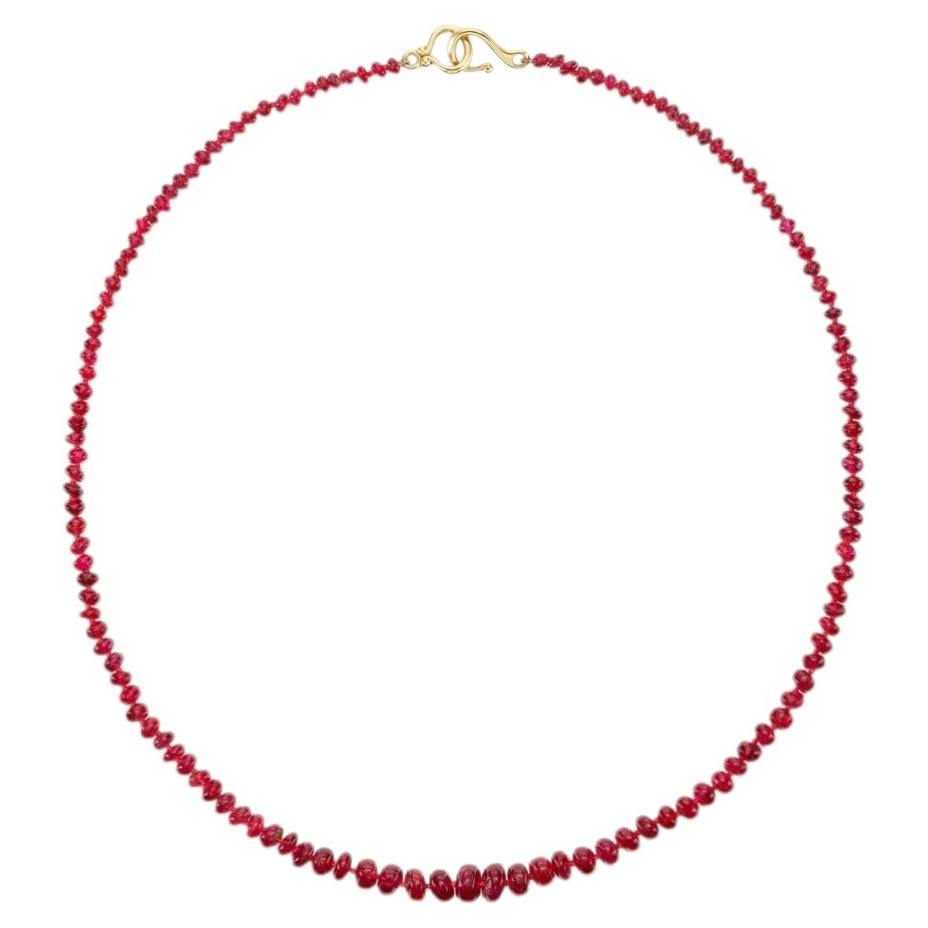 Collana con perle di spinello rosso in oro giallo 18K di Paula Crevoshay