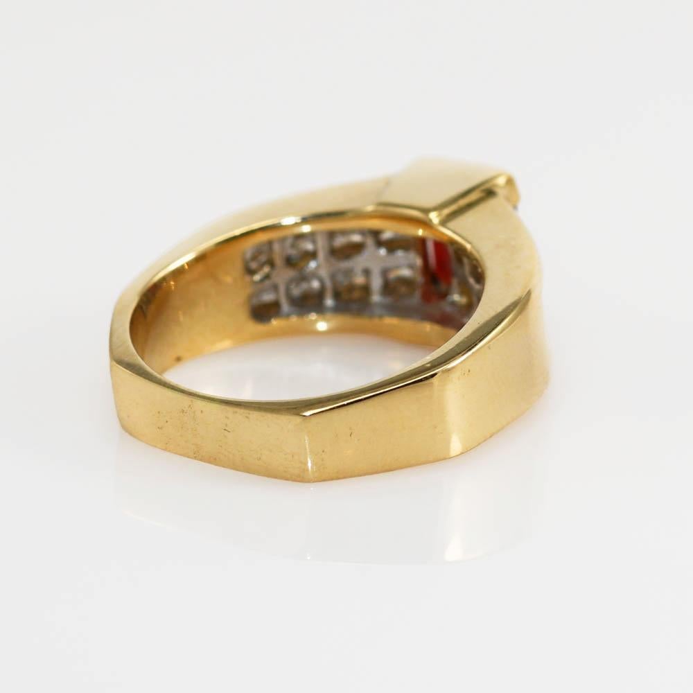 Anillo de oro amarillo de 18 quilates con diamante espinela roja 0,75 ct 1