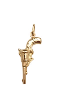 18K Yellow Gold Revolver Charm #19843