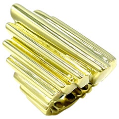18k Yellow Gold Ribbed Fashion Ring