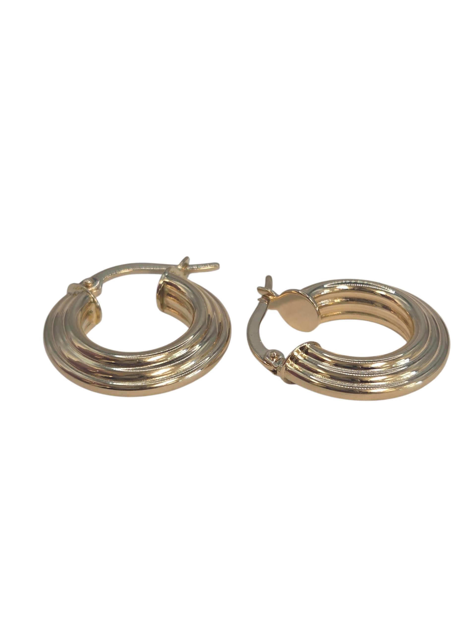 Donna Orecchini Huggie Hoop a coste in oro giallo 18K #23535 in vendita