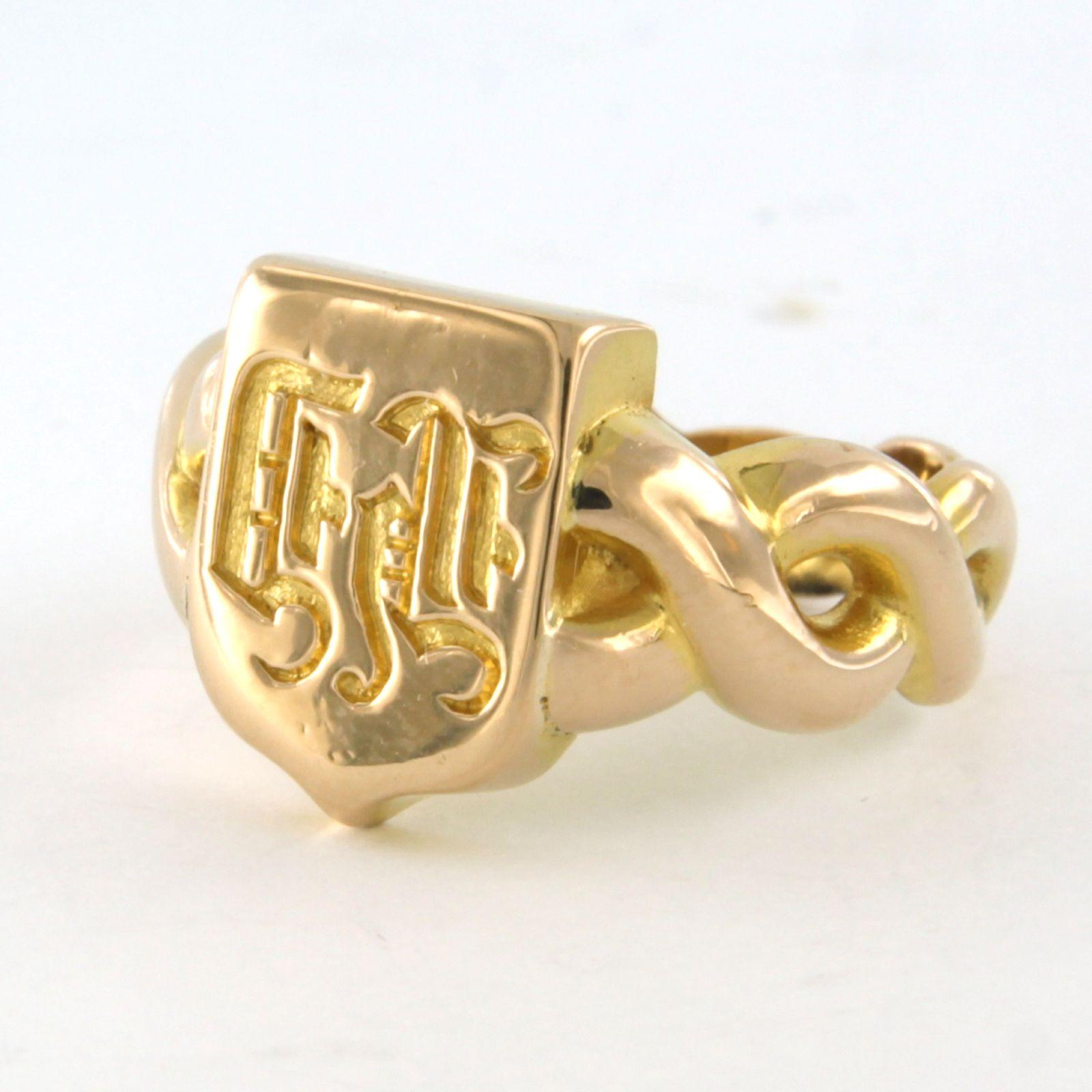Men's 18k yellow gold ring – 9.7 grams For Sale