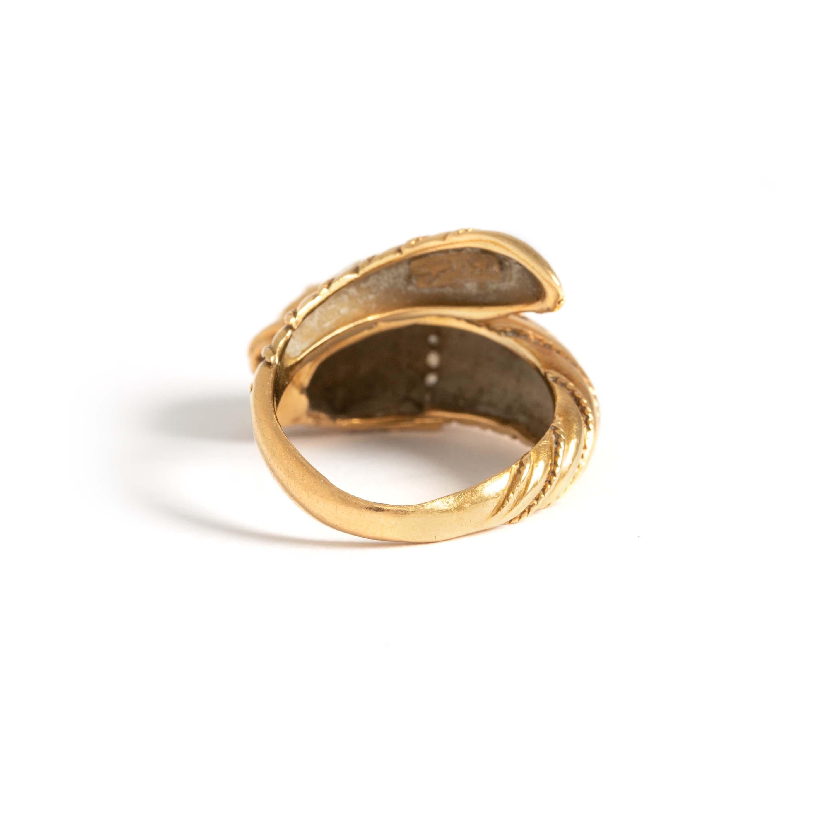 18k Yellow Gold Ring In Fair Condition For Sale In Geneva, CH
