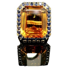 18K Yellow Gold Ring set with a 20ct Natural Citrine