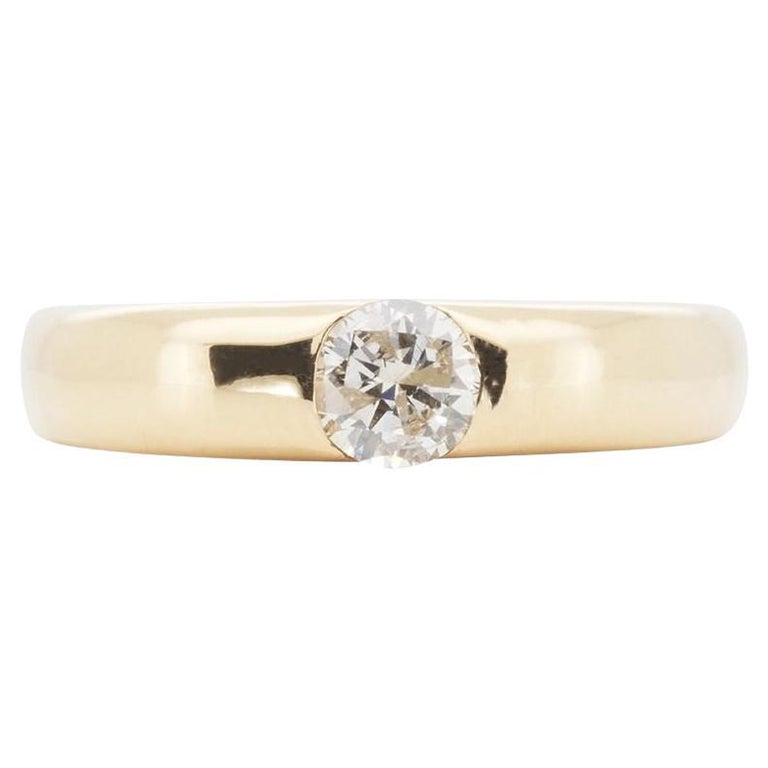 Alliance En Or 18kt Jaune Et Blanc Avec Diamants Naturels 1,21 Ct - Taille 12 - Neuf Avec étiquettes