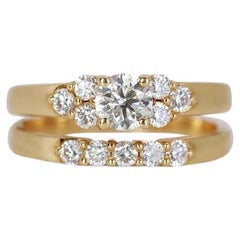 Atemberaubender Ring aus 18 Karat Gelbgold mit 0,95 Karat Diamanten