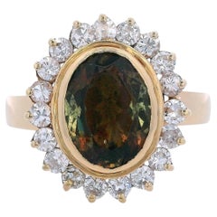 18K Yellow Gold Ring with 11.25 CTW in Andalusite & Diamond