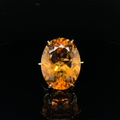 18K yellow gold Ring with a Huge 37 carat Citrine
