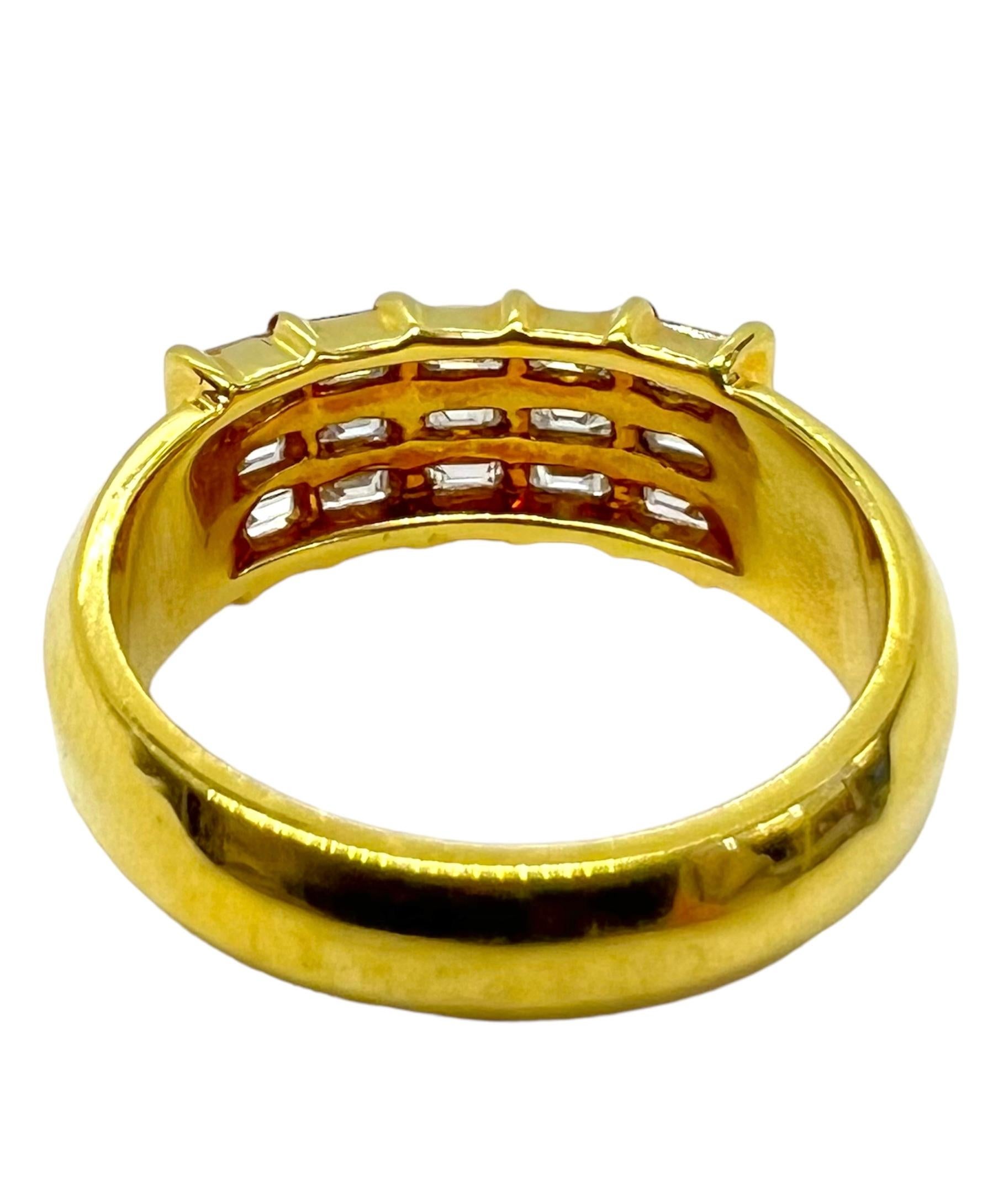 Art Deco 18K Yellow Gold Ring with Diamonds For Sale