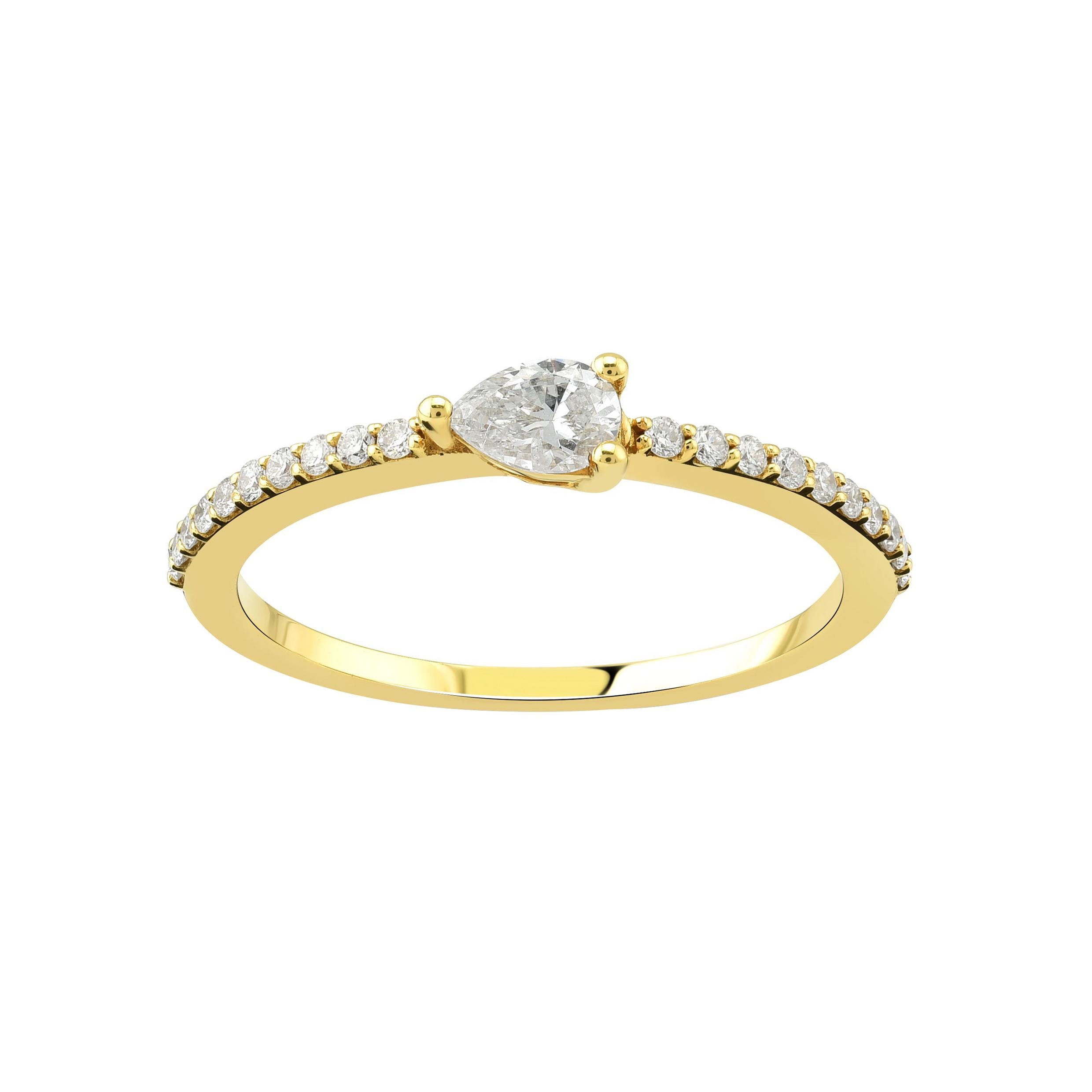 18k Yellow Gold Ring with Diamonds
