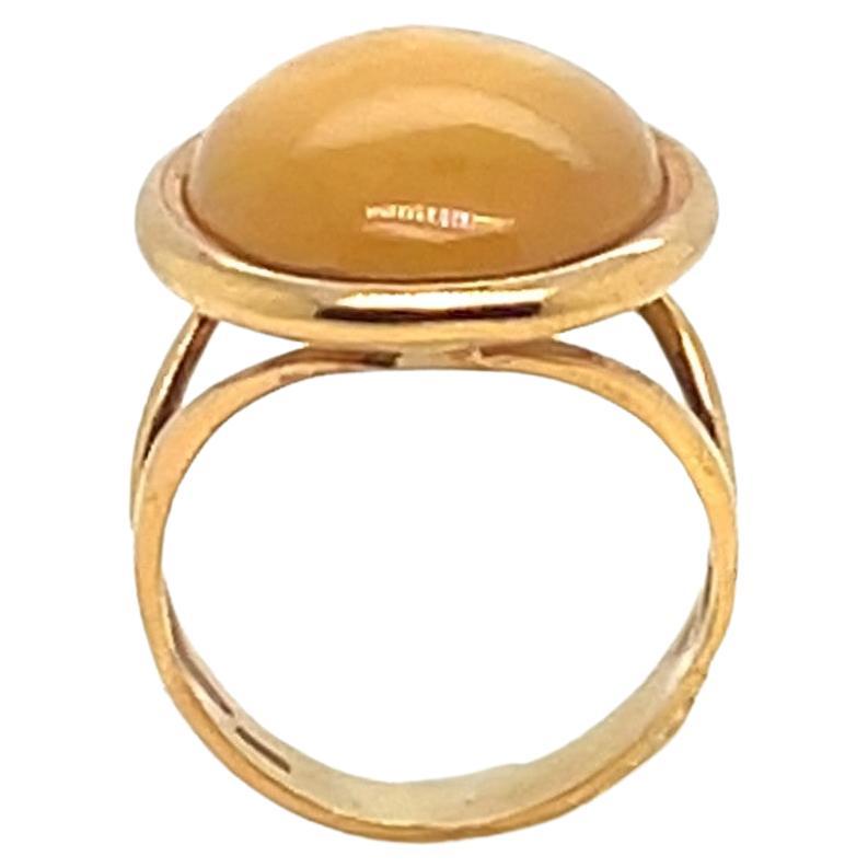 Anello in oro giallo 18 carati con Citrino bifronte e Quarzo fumé