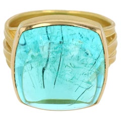 18K Yellow Gold Ring with Mozambique Paraiba Tourmaline by Barbara Heinrich