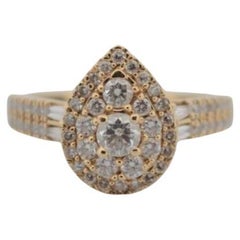 Anillo de oro amarillo de 18 quilates con diamantes naturales