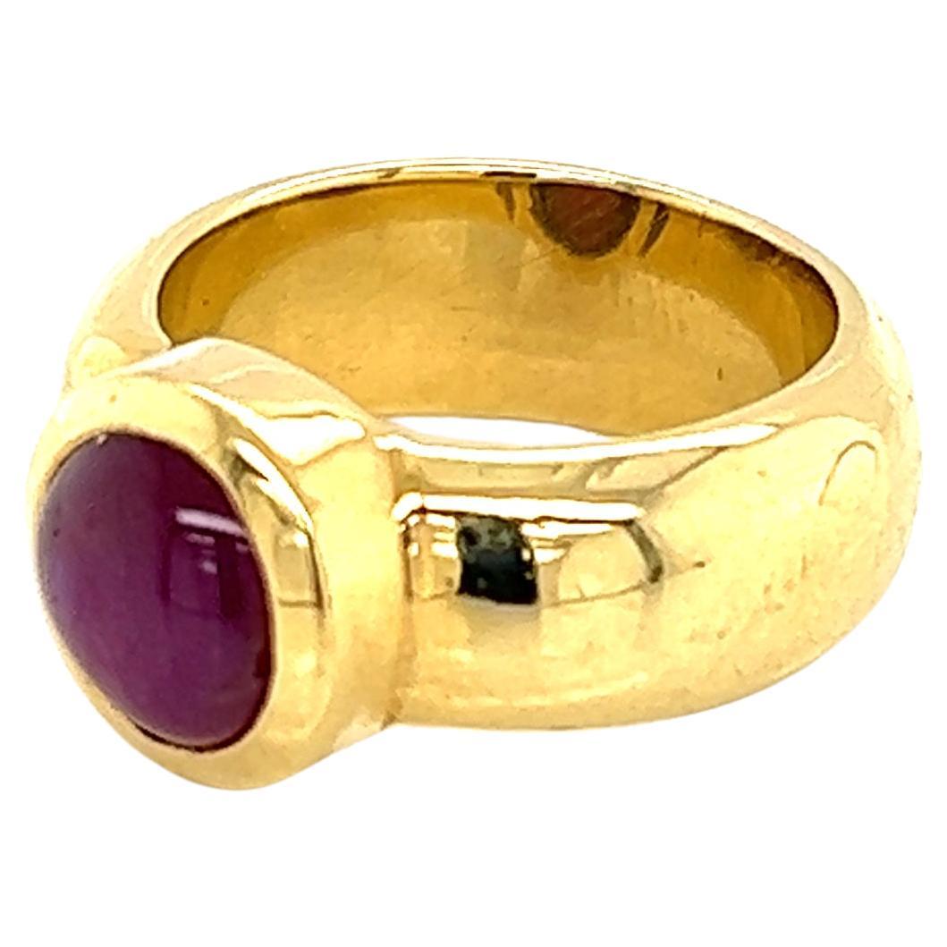 18K Yellow Gold Ring with Star Ruby (Approx. 3.00ct, Size 7)