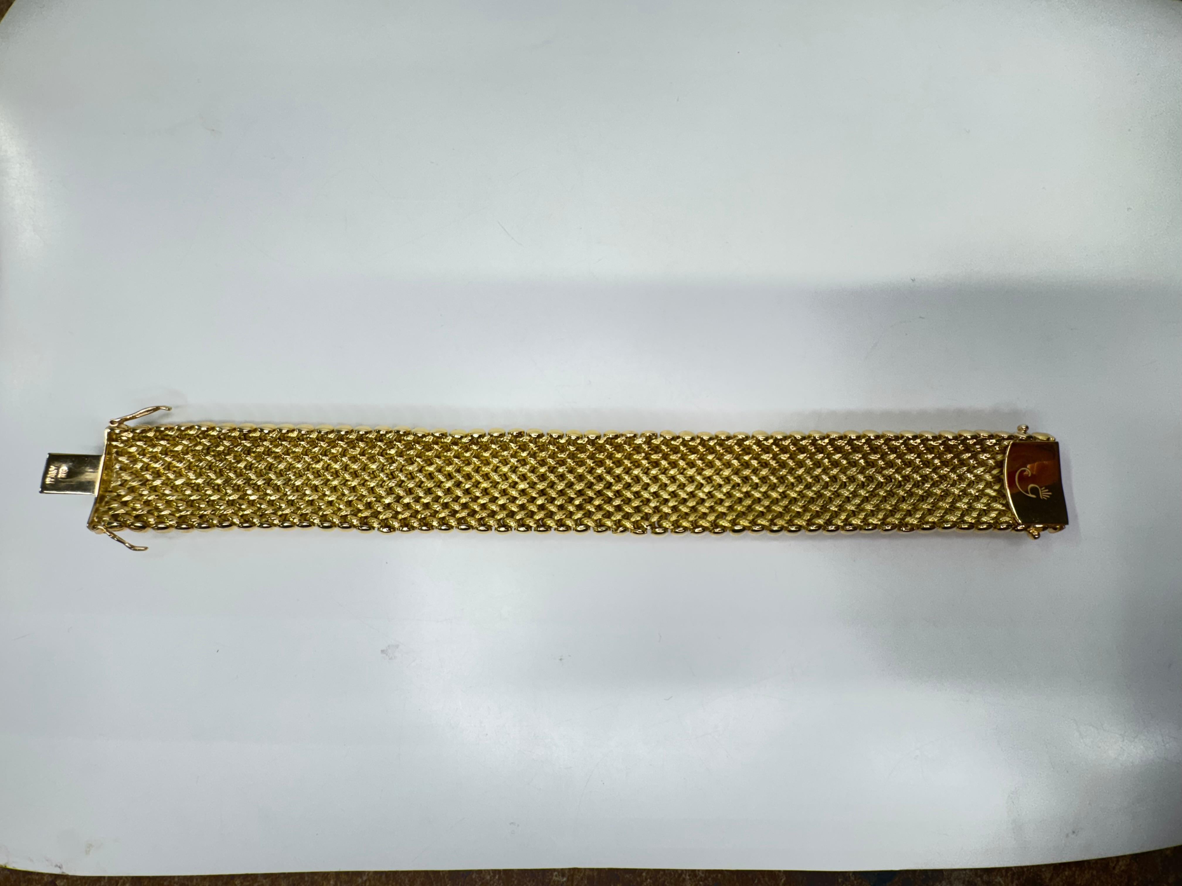 Bracelet à maillons italiens Risos en or jaune 18K Bon état - En vente à Palm Desert, CA