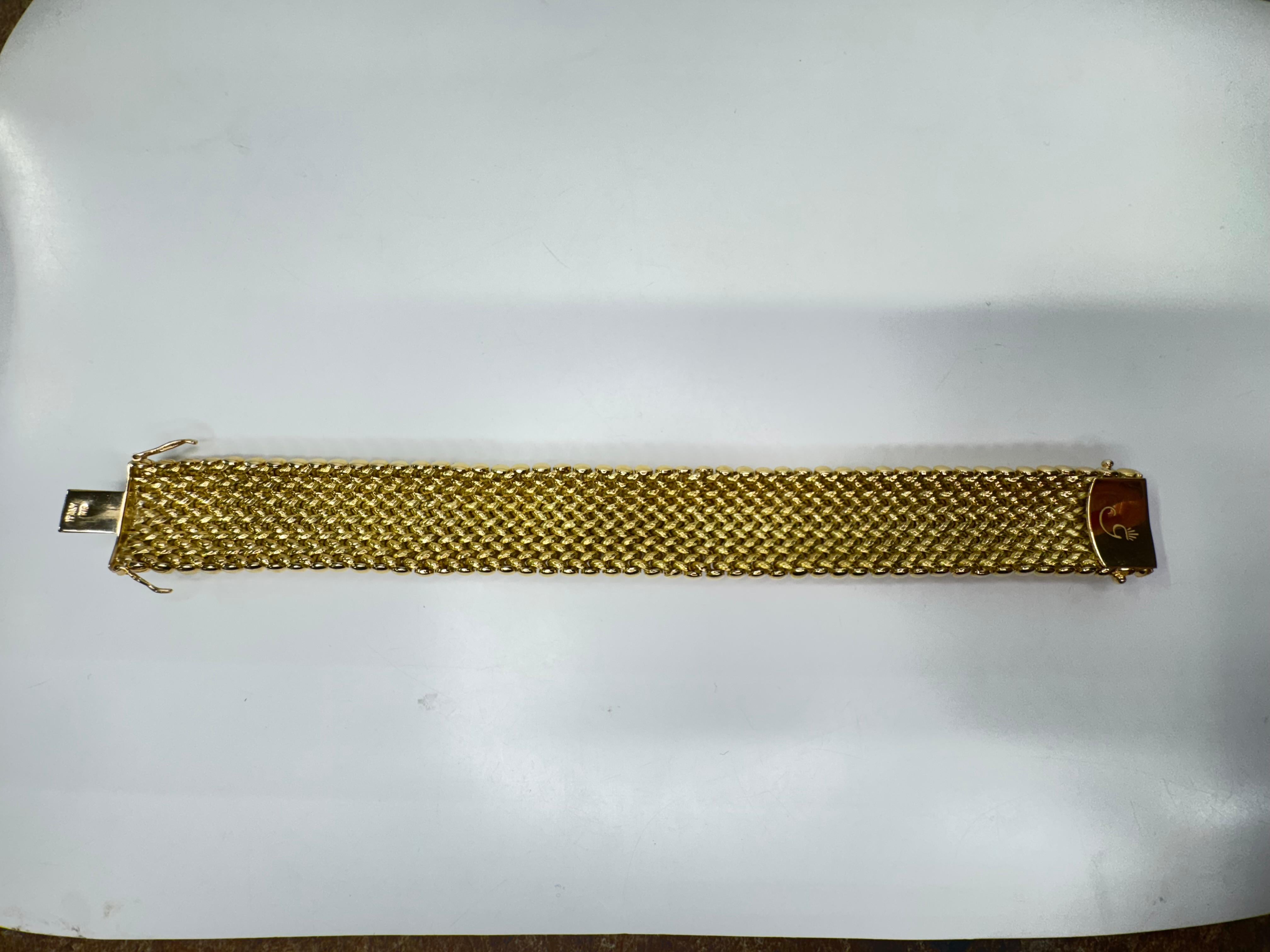 Bracelet à maillons italiens Risos en or jaune 18K Unisexe en vente