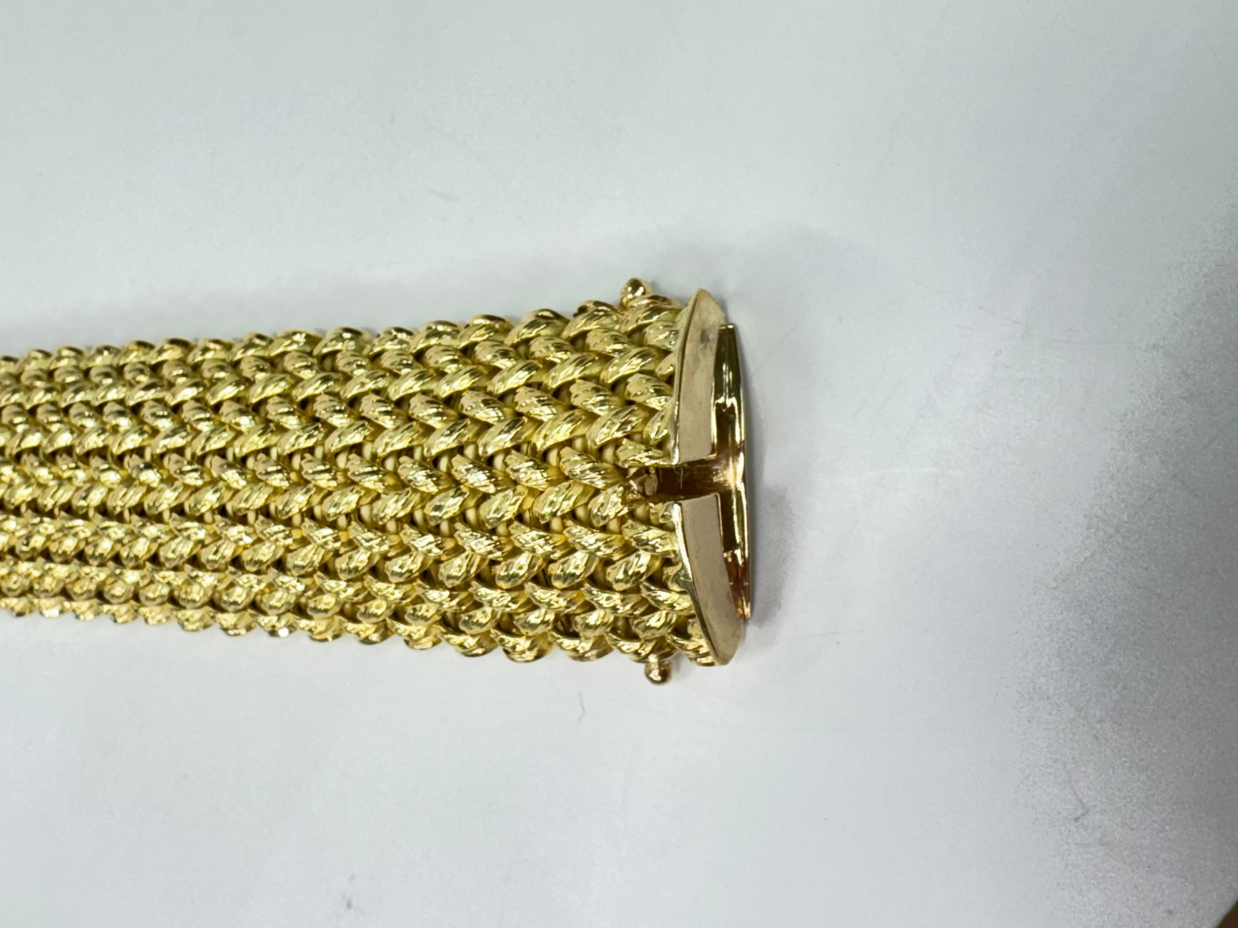 Bracelet à maillons italiens Risos en or jaune 18K en vente 1