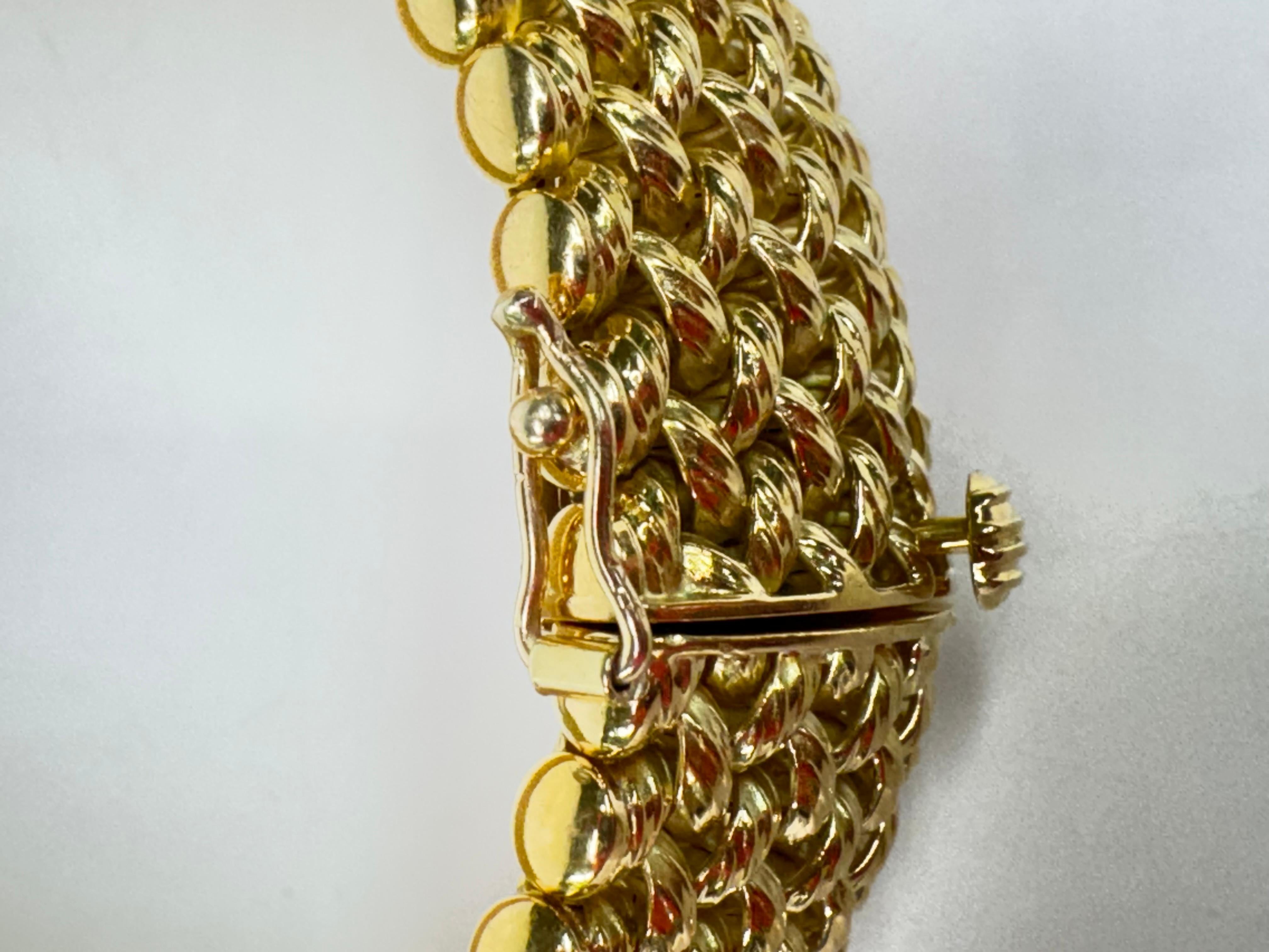 Bracelet à maillons italiens Risos en or jaune 18K en vente 3