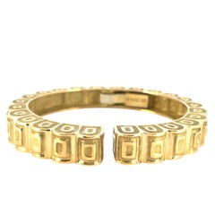 18k Yellow Gold Robert Wander Winc Hinged Scroll Bangle Bracelet
