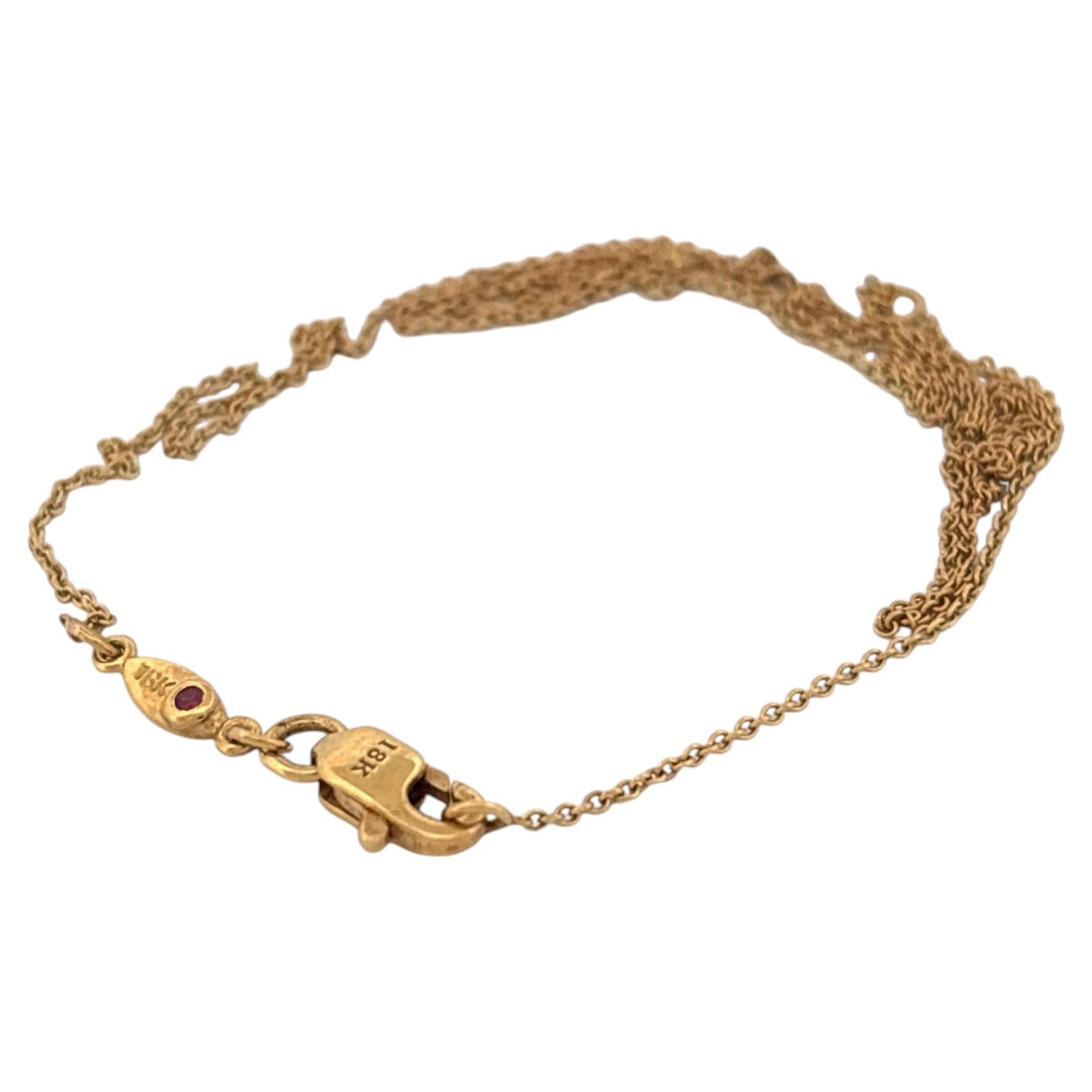 Roberto Coin 18K Yellow Gold Chain Necklace with Ruby, 20th Century