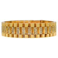 18K Yellow Gold Rolex Style Diamond Jubilee Bracelet